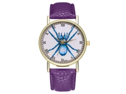 Reloj De Cuarzo Con Patrón De Insectos Moderno Unisex Casual Regalo (morado)