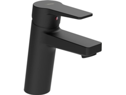 HANSA HANSAtwist XL mezclador de lavabo, proyección de 123 mm, sin desagüe, 1 agujero, 09022283, Color: negro mate