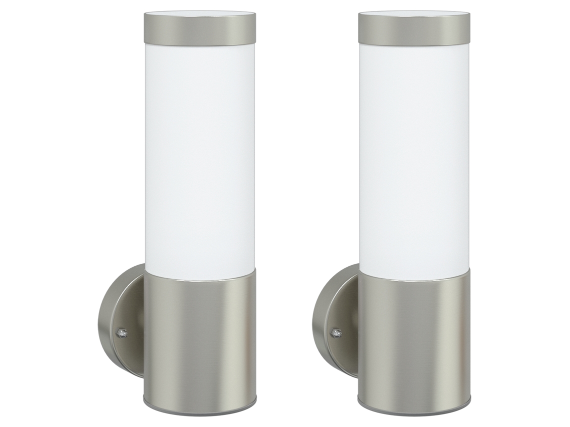 Conjunto 2 Lámparas De Pared Para Exterior Vidaxl Acero Inoxidable Plata Ip44