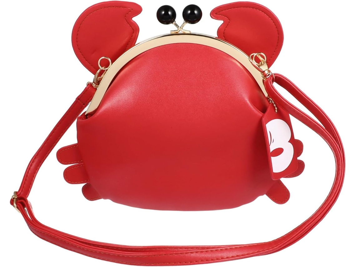 Bolso De Mano De Mujer De Piel Sintética Roja Con Un Diseño Único De Cangrejo, Elegante Bolso De Hombro Con Forma De Cangrejo Y Completamente...