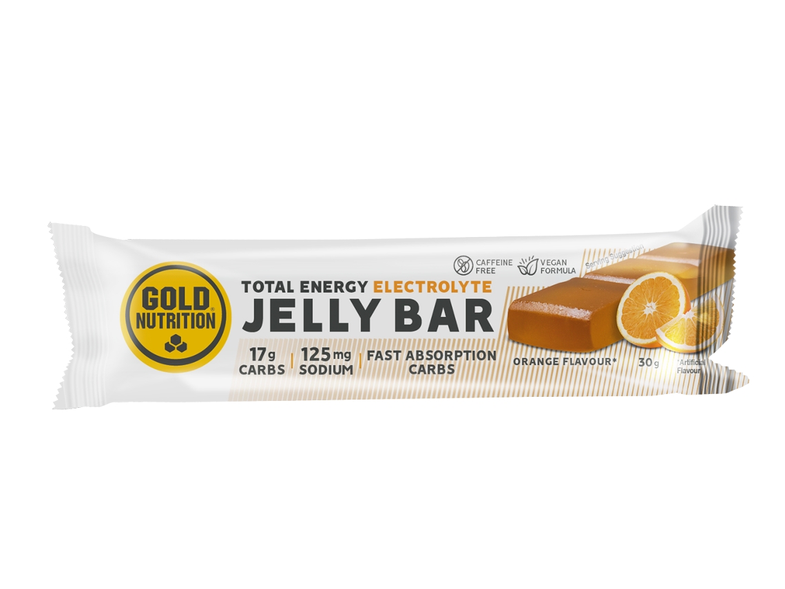 Pack de 15 Barritas Energéticas GOLDNUTRITION Jelly Bar Naranja - 30 g (15 x 30 g)