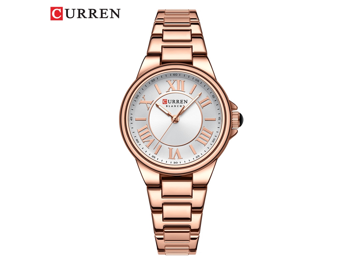 Reloj De Moda Para Mujer, Correa De Acero, Sencillos Números Romanos.