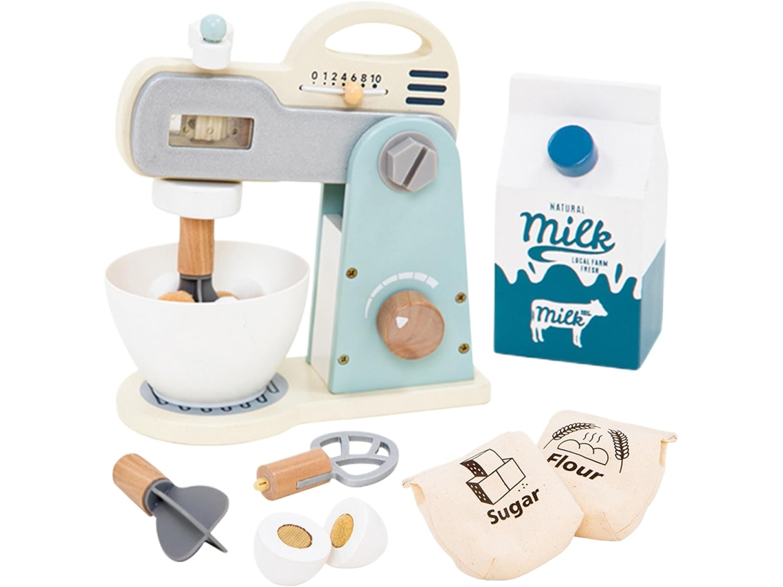 Batidora de juguete | Accesorios para batidora | Juego de cocina de madera Vayotoy