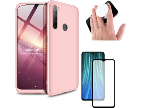 Carcasa, Protector y Popsocket Xiaomi Redmi Note 8 Slim armor 360º Rosa