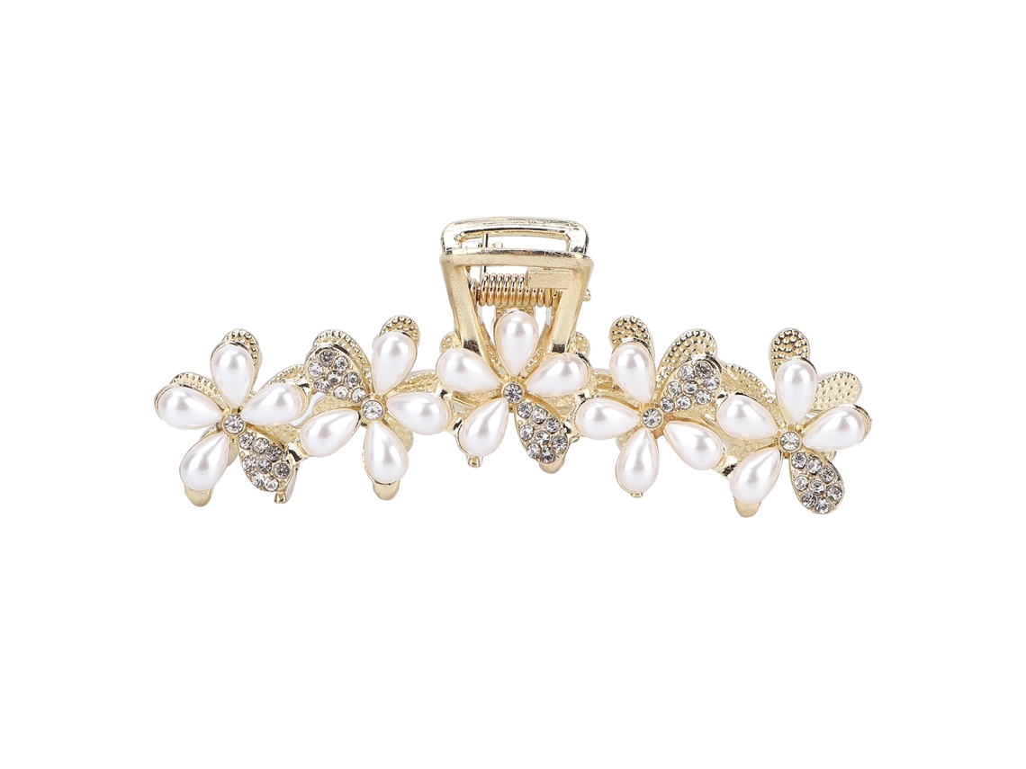Pinzas De Pelo Claw De Aleación Abs Antideslizantes Clips De Pelo Para Mujeres Y Niñas Color Blanco