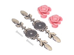 Tirador De Cerámica Con Forma De Rosa Para Cajones De Cocina (juego De 2)