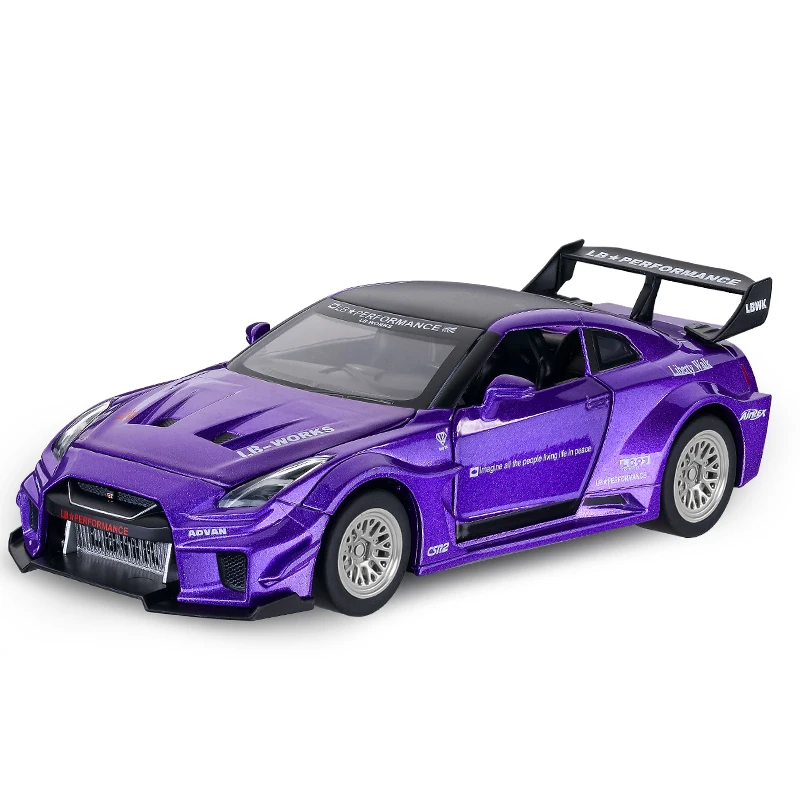 (morado) 1:32 Gtr-csr2 Supercar Racing Toy Boy Speed Coche De Metal Fundido A Presión
