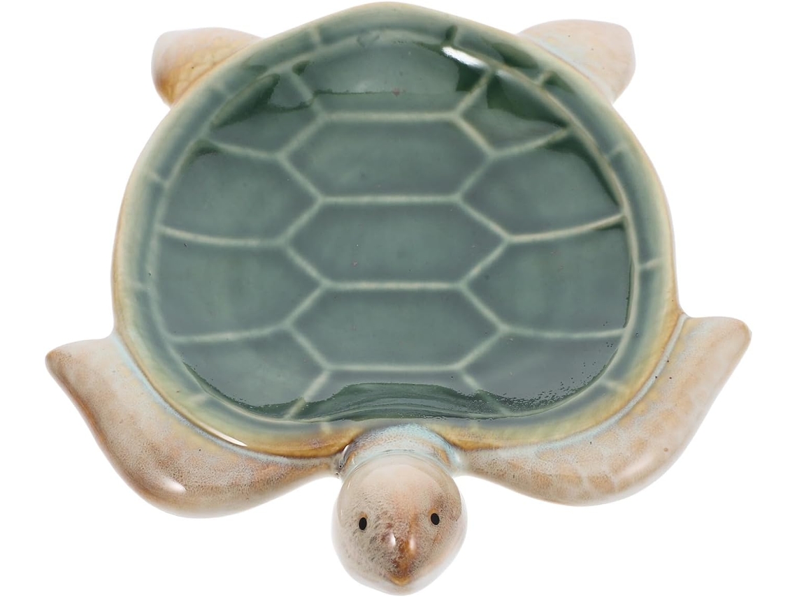 Bandeja Cerámica Forma Tortuga Cuenco Dulces Compacto Portátil Elegante Decoración Hogar Oficina