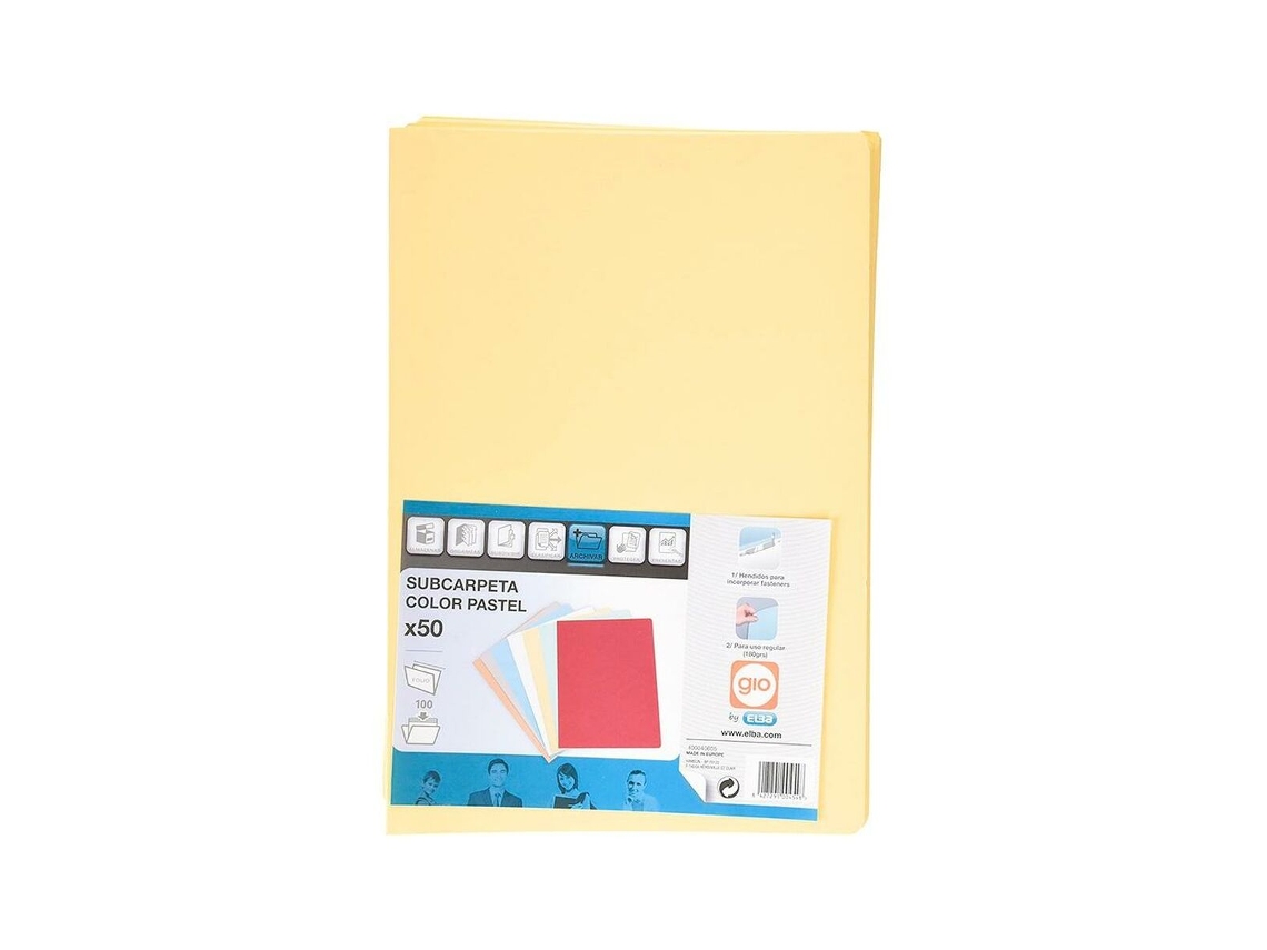 Subcarpeta Elba GIO Amarillo Din A4 (50 Unidades)