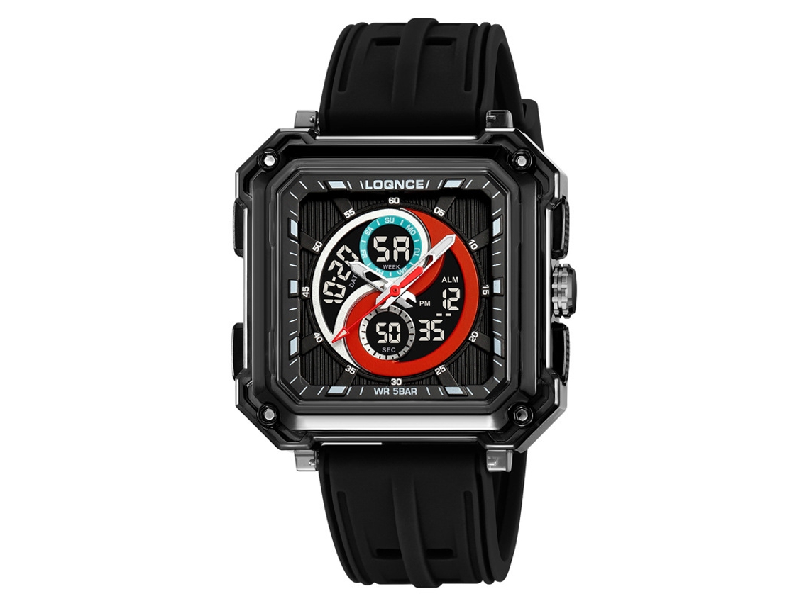 Reloj electrónico MDUG, elegante reloj de pulsera cuadrado, resistente al agua con temporizador y luz nocturna (gris)