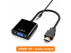 Cable Adaptador Hdmi A Vga Con Audio, Plug-and-play, Para Streaming Y Presentaciones.