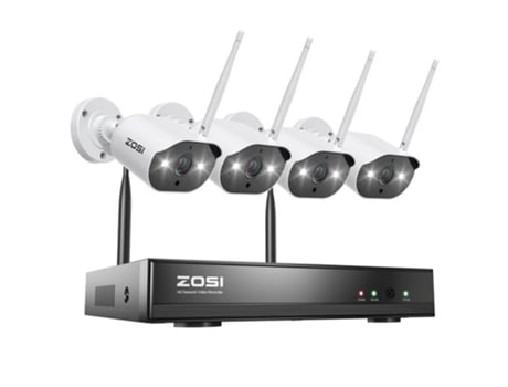 Sistema de Video Vigilancia con 4 Cámaras Wifi HD Imágenes en TV Monitor PC o Celular ZOSI