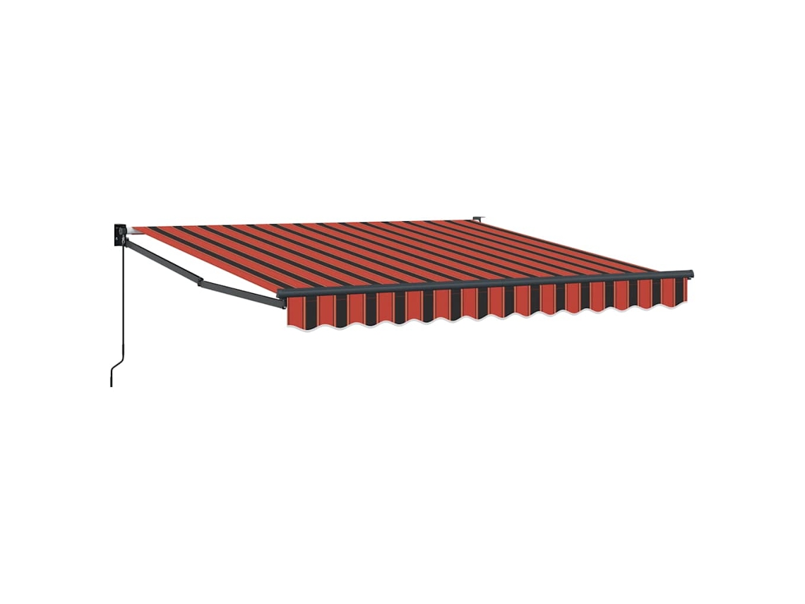 Maison Exclusive - Toldo Retráctil Aluminio Y Tela Naranja Y Marrón 3,5x2,5 M