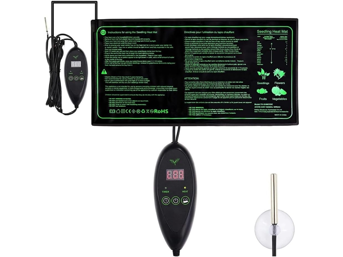 Esterilla térmica impermeable Gokoco para plántulas con controlador de temperatura, ideal para plantar