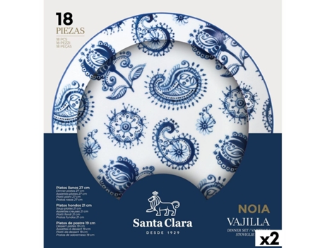 Vajilla SANTA CLARA Noia (Porcelana - 18 Piezas - Redonda)
