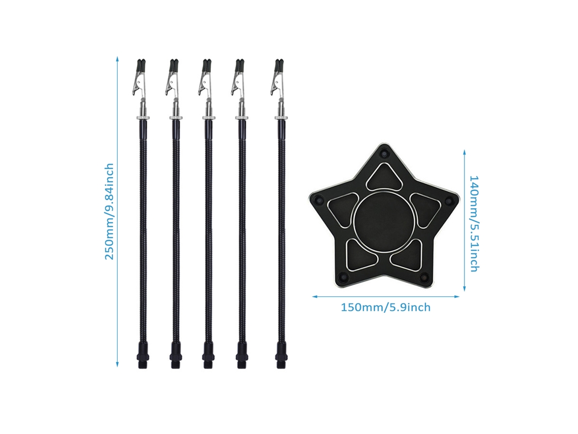 Estación De Soldadura Helping Hands Con Cinco Mordazas, Base De Aluminio Estable Y Brazos Flexibles Para Reparaciones Electrónicas, Joyería Y Manualidades.