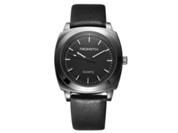 Reloj Analógico De Cuarzo Con Correa De Cuero, Esfera Redonda, Estilo Moderno Y Elegante.