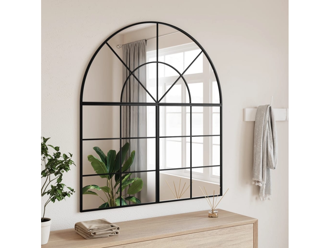 Espejo De Pared Arco De Hierro Negro 100x110 Cm