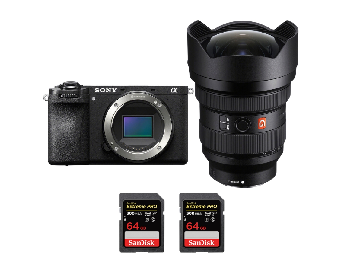 Sony A6700 + Fe 12-24mm F/2.8 Gm + 2 Sandisk 64gb Uhs-ii 300mb/s - Cámara Fotográfica Híbrida + Ebook “20 Consejos Para Fotos Que Impactan”