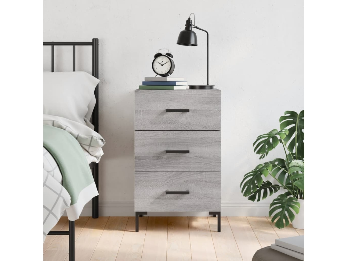 Mesita de Noche 40X40X66 Cm Derivados Madera Gris Sonoma