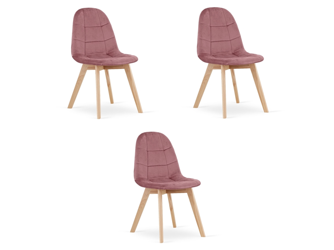 Silla Bora Terciopelo Rosa Oscuro X 3 Leobert