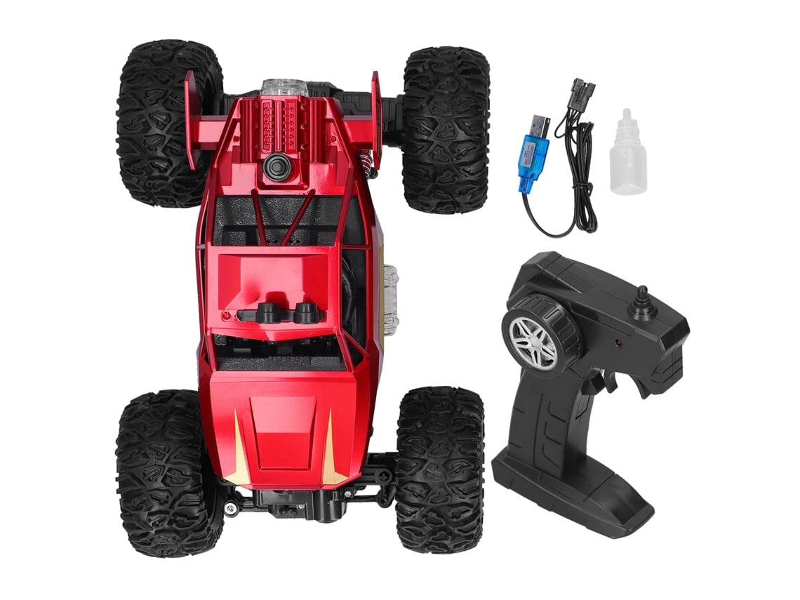 Rebe-coche Controlado Por Radio 2.4g Con Luces Led Y Spray, Simulación Electrónica, Juguete Para Niños, Color Rojo
