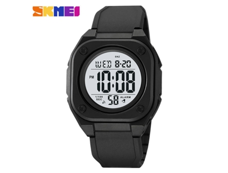 Reloj cuadrado para hombre, deportivo, multifunción, con calendario, relojes de pulsera con pantalla LED, máquina blanca de concha negra LUUCOZK
