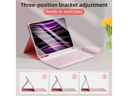 Funda con teclado Bluetooth para iPad magnético dividido con ranura para bolígrafo(9.7 5-6th Gen Air1-2 amarillo) VEANXIN