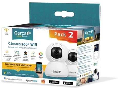 Juego 2 Cámaras de Vigilancia GARZA Wifi 360º Indoor