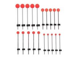 20 punteras para cañas de pescar con resorte y bola roja, de 8 a 16 cm, para pesca en hielo en invierno (sin marca).