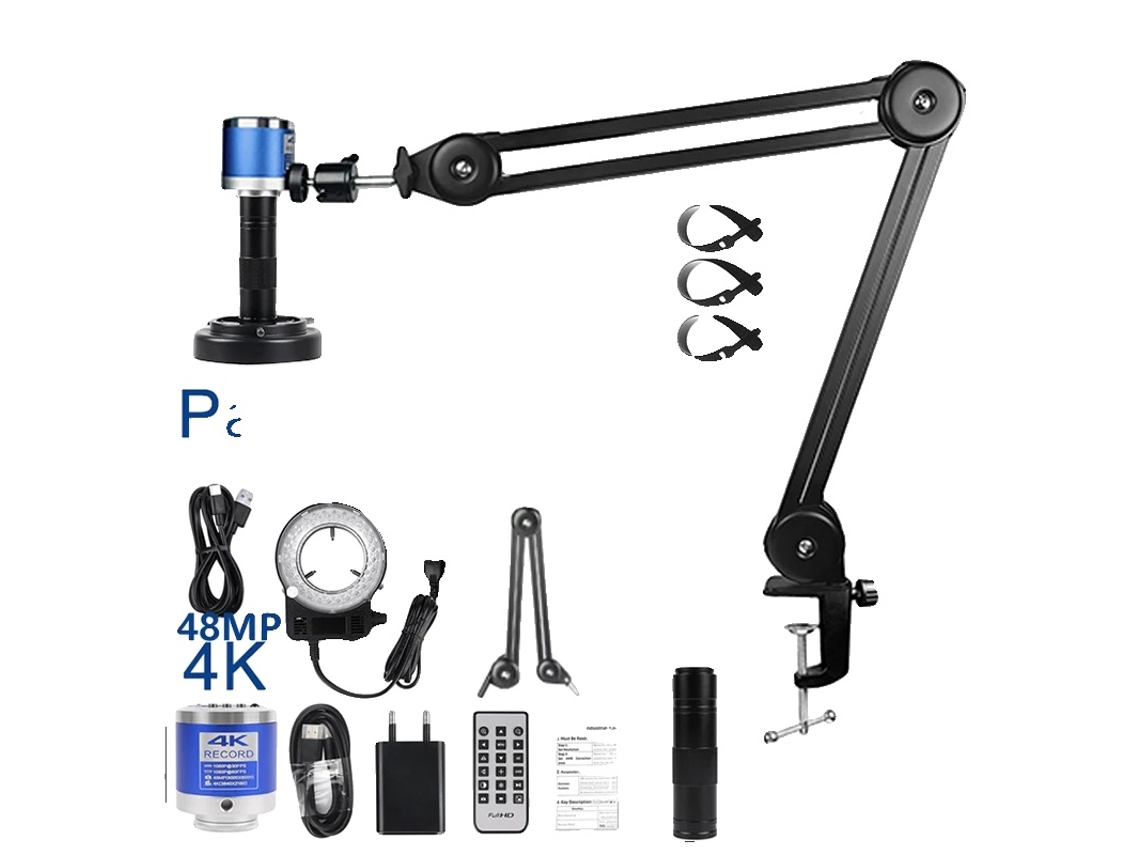 Kit de microscopio digital, aumento de 150x, salida HD, 4K 48MP 4003, 0-150x
