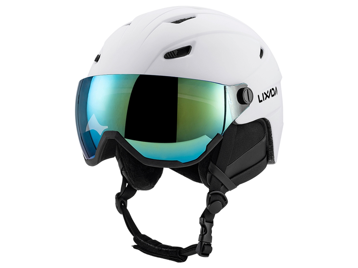 (blanco L) Casco De Esquí/snowboard Con Máscara Facial Desmontable Y Gafas Protectoras