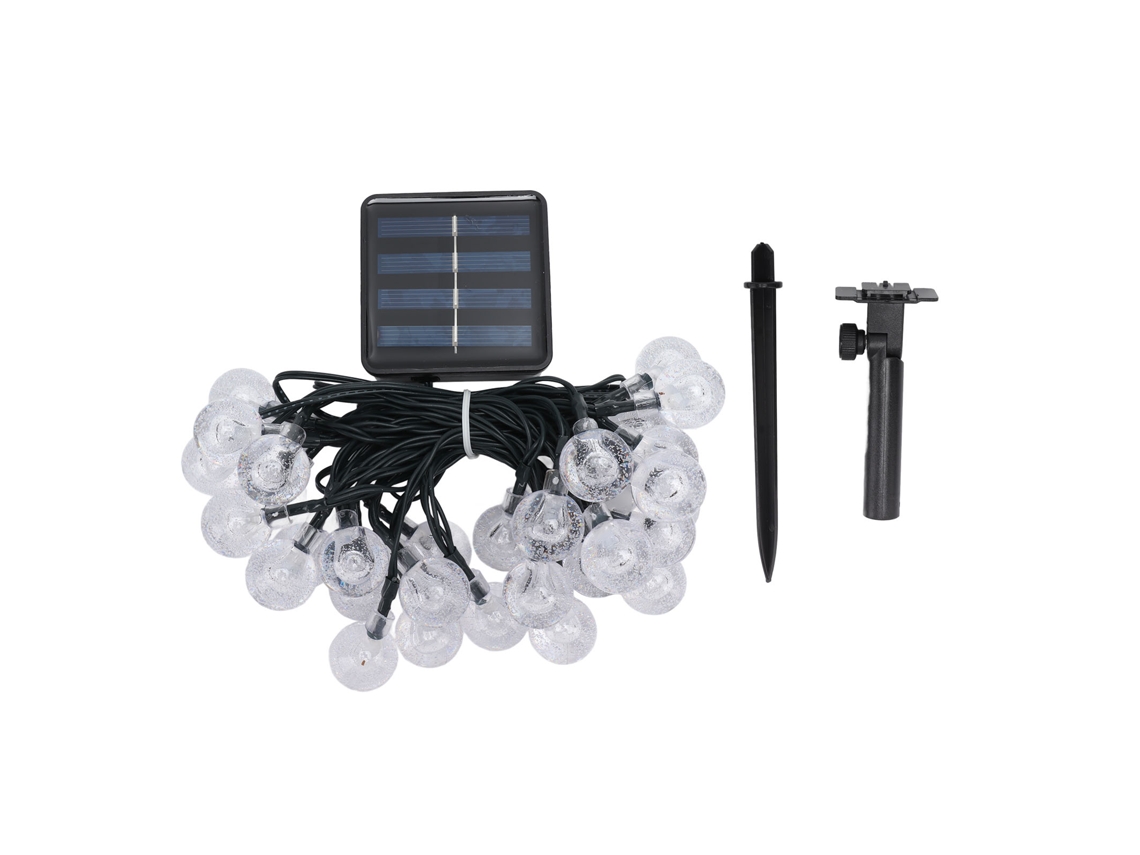 Rebe-luces De Cuerda Solares Impermeables 16.4 Pies 30 Led Luces Hadas Globos Para Jardines Patios Fiesta Exterior Blanco