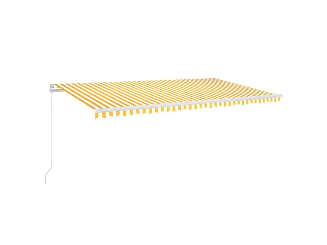 Maison Exclusive - Toldo Retráctil Manual Con Luz Led Amarillo Y Blanco 600x300 Cm