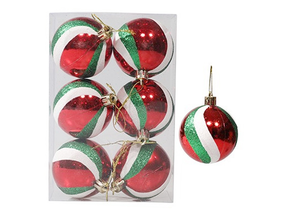 6 Bolas Navideñas de Plástico de 6 cm - Brillo Inastillable para Árbol NEVEANCE