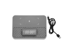 Estación De Carga Inalámbrica 3 En 1 De 15 W Con Altavoz Bluetooth Y Despertador - Blanco