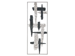 Panel decorativo 3D abstracto de metal plateado, 28,6 x 2,5 x 74,3 cm, Mauro Ferretti
