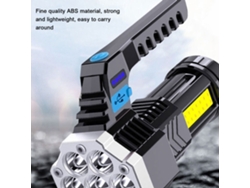 Linterna Portátil Recargable Por Usb Para Camping Y Pesca, Con 7 Led, Modos De Alto Brillo Y Luz Lateral.