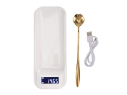 Báscula electrónica digital portátil para alimentos, 500 g, 0,1 g, precisión, con cuchara de cocina.