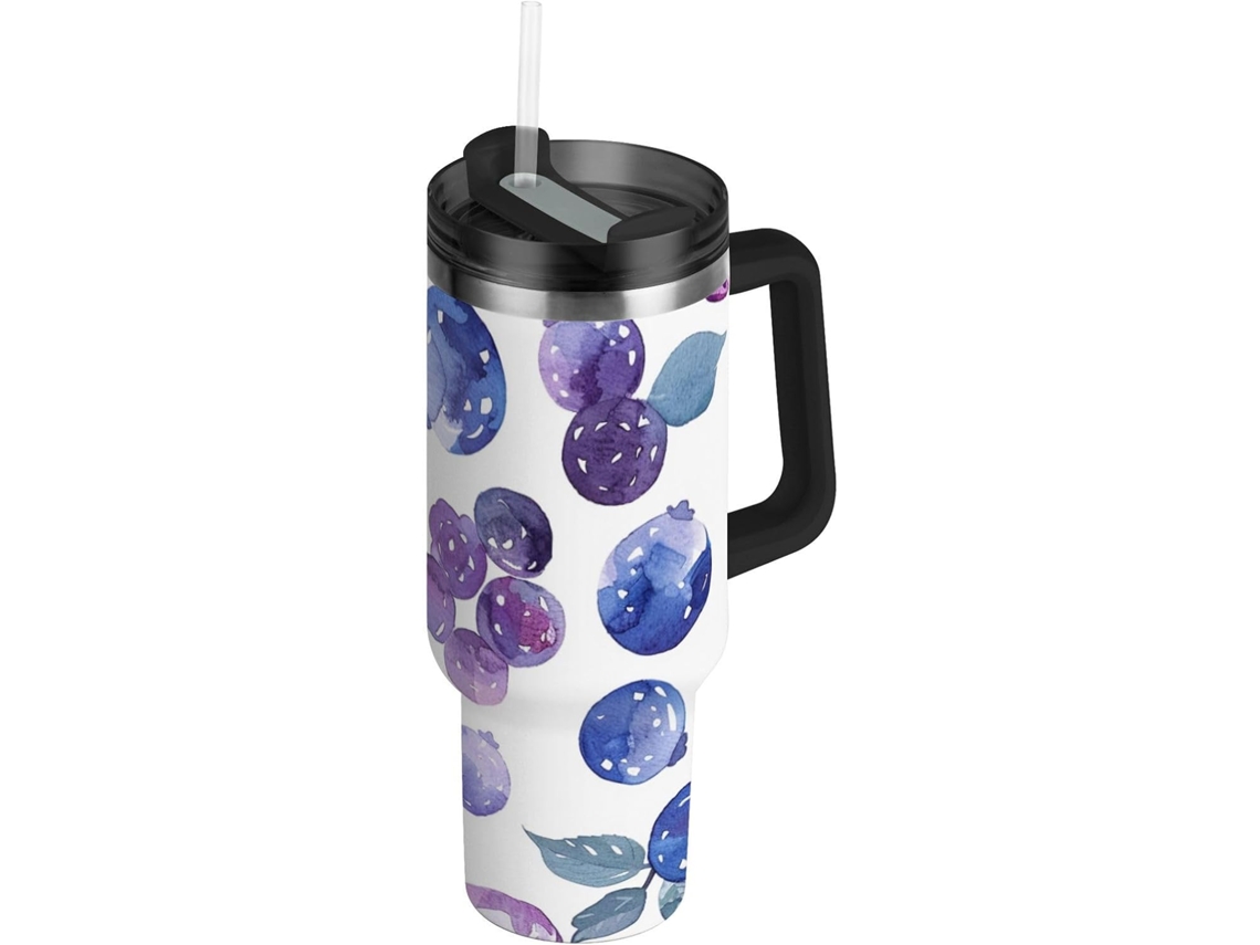 Botellas de agua reutilizables con un bonito diseño de arándanos para niños con tapa a prueba de fugas...