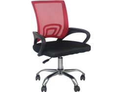 Silla de Oficina THINIA Negro y Rojo (Brazos Fijos - Plástico, Acero, Tela)