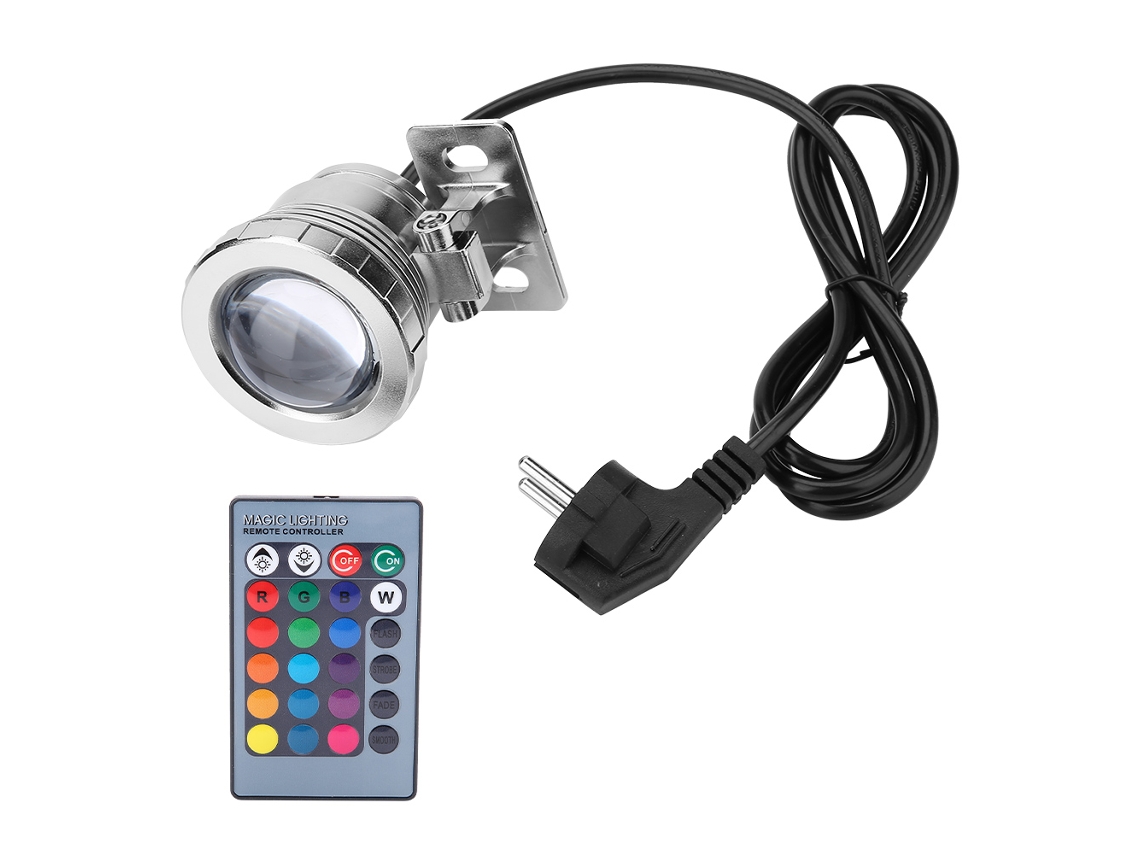 2026-lámpara Led Impermeable De Piscina Rgb 10w Con Control Remoto Para Jardín Y Exterior (plata)