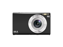 Cámara digital Yizhood 4K, cámara para vlogs con enfoque automático para fotografía, con tarjeta de 32 GB, portátil y compacta de 48 MP (negra)