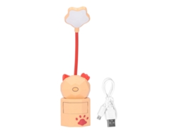 Lámpara de oficina LED 2026 con carga USB, luz cálida, diseño de dibujos animados, protección ocular y cajón de almacenamiento, color amarillo.
