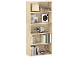 Librería ajustable de 5 baldas para salón, dormitorio u oficina, 133 cm
