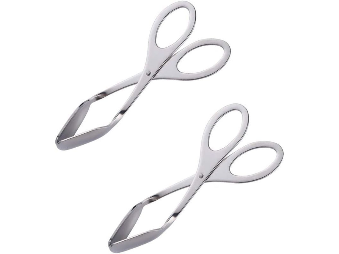 2026-31670-pinzas De Pan, Pinzas De Acero Inoxidable Para Cocina Y Barbacoa (2 Piezas, Plata)