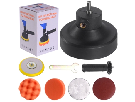 Cabezal de abrillantado para coche, cabezal de conversión de máquina pulidora DA con almohadillas de espuma/lana negro