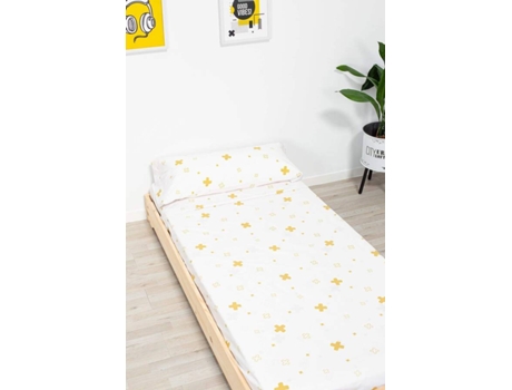 Juego de Sabánas Infantil SOKIOS (180 x 270 - Algodón - Blanco)