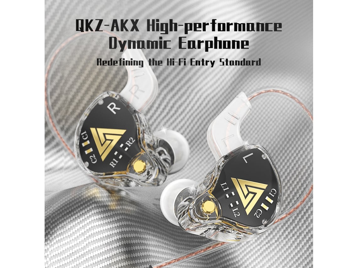 Fones De Ouvido Intra-auriculares Com Fio Qkz Hifi Profissional Microfone Design Ergonômico Para Esportes Running