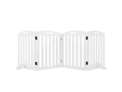 Juego De 4 Puertas De Seguridad Para Perros, 208 X 61 Cm, Plegables, Blancas.